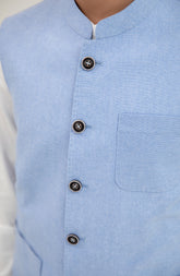 Boys Chambaray Waist Coat-SBWC700125